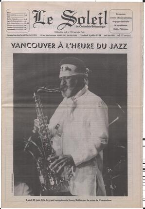 Le Soleil de Colombie-Britannique, July 2, 1993, page 1
