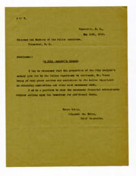 Letter to Police Committee, Vancouver from William McRae, Chief Constable: 15-May-18