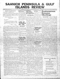 Saanich Peninsula And Gulf Islands Review Wed, September 15, 1937 (Page 1)