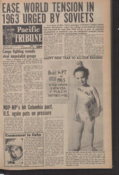   The Pacific Tribune - Friday, January 4, 1963   , page 1