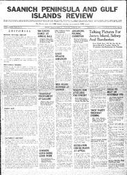 Saanich Peninsula And Gulf Islands Review Wed, October 26, 1938 (Page 1)