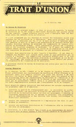   LE TRAIT D'UNION, 1984   , page 1