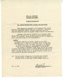 City of Vancouver Personnel Department memo: 05-Apr-48