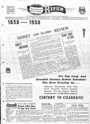 Saanich Peninsula And Gulf Islands Review Wed, October 1, 1958 (Page 1)