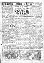 Saanich Peninsula And Gulf Islands Review Thu, June 16, 1927 (Page 1)