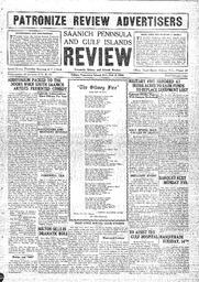 Saanich Peninsula And Gulf Islands Review Thu, February 2, 1928 (Page 1)