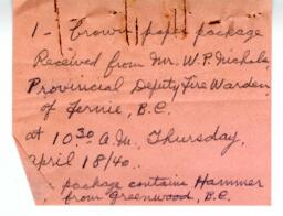Investigation notes by Vance: [19--]