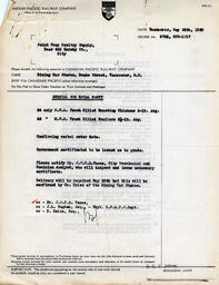 Letter to Point Grey Poultry Supply from CPR Purchasing Agent: 26-May-39