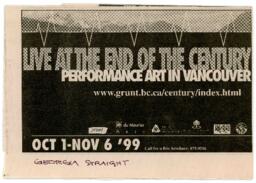 LIVE at the End of the Century Print Advertisement