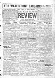 Saanich Peninsula And Gulf Islands Review Thu, June 21, 1928 (Page 1)