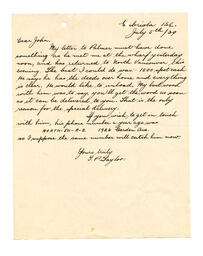 Letter to Vance from T.P. Taylor, Gabriola, BC: 05-Jul-39