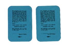 Back of membership cards