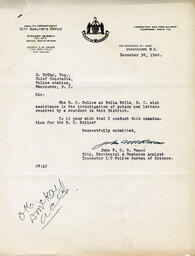 Letter to D. McKay, Chief Constable from Vance: 30-Dec-40
