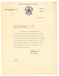 Memo to Vance from W.W. Foster, Chief Constable: 19-May-39