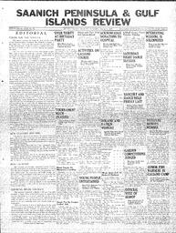 Saanich Peninsula And Gulf Islands Review Wed, August 11, 1937 (Page 1)
