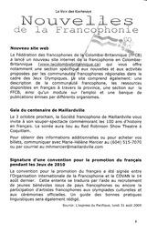   LA VOIX DES KOOTENAYS, 2009   , page 8