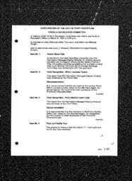 1992-03-09 - City of Port Coquitlam - Parks & Recreation Committee - Agenda and Minutes