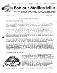   BONJOUR MAILLARDVILLE, 1985   , page 1