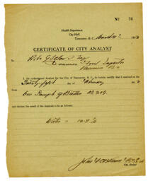 Certificate of City Analyst: 10-Mar-13