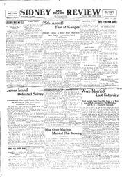 Sidney And Islands Review Thu, September 15, 1921 (Page 1)