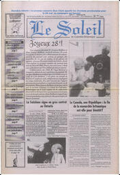 Le Soleil de Colombie-Britannique, May 3, 1996, page 1