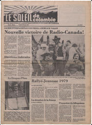 Le Soleil de Colombie, March 30, 1979, page 1