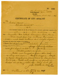 Certificate of City Analyst: 14-Oct-19