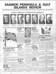 Saanich Peninsula And Gulf Islands Review Wed, April 28, 1937 (Page 1)