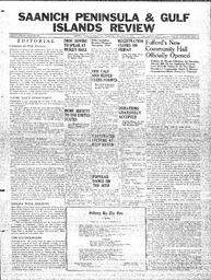 Saanich Peninsula And Gulf Islands Review Wed, November 17, 1937 (Page 1)