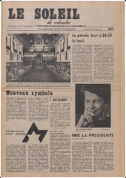Le Soleil de Colombie, March 29, 1974, page 1