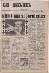 Le Soleil de Vancouver, November 2, 1973, page 1