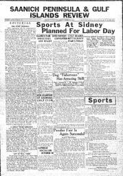 Saanich Peninsula And Gulf Islands Review Wed, August 21, 1935 (Page 1)