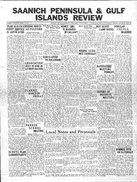 Saanich Peninsula And Gulf Islands Review Wed, July 15, 1936 (Page 1)