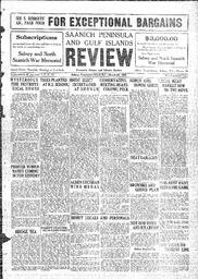 Saanich Peninsula And Gulf Islands Review Thu, March 29, 1928 (Page 1)