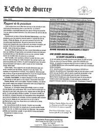   L'ÉCHO DE SURREY, 2000   , page 1