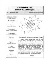   LA GAZETTE DES ÉCHOS DU PACIFIQUE, 2000   , page 1