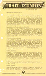  LE TRAIT D'UNION, 1984   , page 1