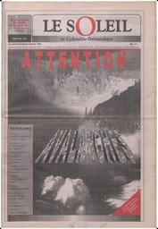Le Soleil de Colombie-Britannique, January 16, 1998, page 1