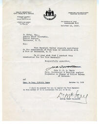 Letter to D. McKay, Acting Chief Constable from Vance: 16-Oct-39