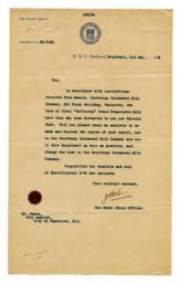 Letter to Vance, from the Department of the Naval Service: 02-May-18