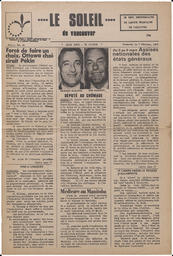 Le Soleil de Vancouver, February 7, 1969, page 1