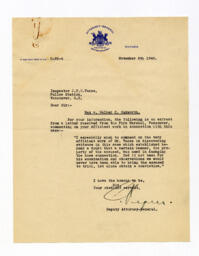 Letter to Vance, from V. Pepler, Deputy Attorney-General: 06-Nov-40