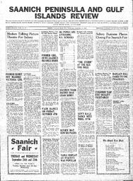Saanich Peninsula And Gulf Islands Review Wed, September 18, 1940 (Page 1)