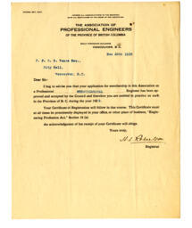 Letter to Vance from H.L. Robertson: 20-Dec-20