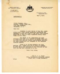 Letter to Manager, Jersey Farms Limited from Vance