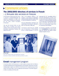   RAPPORT ANNUEL - FFCB, 2002-2003   , page 12