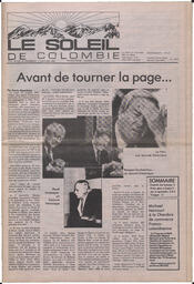 Le Soleil de Colombie, January 8, 1988, page 1