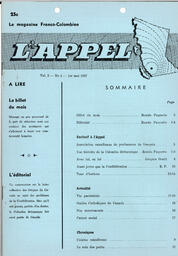   L'APPEL, LE MAGAZINE FRANCO-COLOMBIEN, 1967   , page 1
