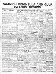 Saanich Peninsula And Gulf Islands Review Wed, June 15, 1938 (Page 1)