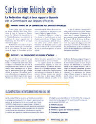   RAPPORT ANNUEL - FFCB, 2001-2002   , page 4